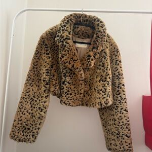 Leopard Print Faux Fur Jacket Vintage